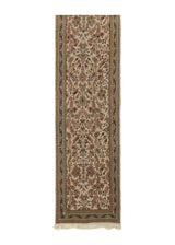 35111 Persian Rug Tabbas Nain Handmade Runner Traditional 2'8'' x 13'8'' -3x14- Whites Beige Animals Tree of Life Design