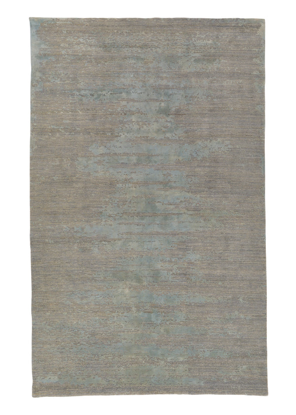 35113 Oriental Rug Pakistani Handmade Area Modern Neutral 4'11'' x 7'10'' -5x8- Gray Blue Open Design