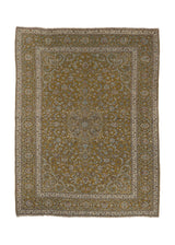 35132 Persian Rug Kashan Handmade Area Traditional 8'7'' x 11'5'' -9x11- Green Floral Design