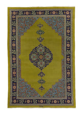 35133 Persian Rug Tabriz Handmade Area Traditional 6'5'' x 10'4'' -6x10- Green Blue Haji Jalili Design