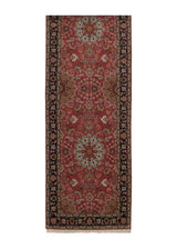 35149 Persian Rug Tabriz Handmade Runner Traditional 2'10'' x 13'1'' -3x13- Pink Naghsh Floral Design
