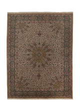 35150 Persian Rug Tabriz Handmade Area Traditional 9'9'' x 12'10'' -10x13- Whites Beige Green Sheikh Safi Floral Design