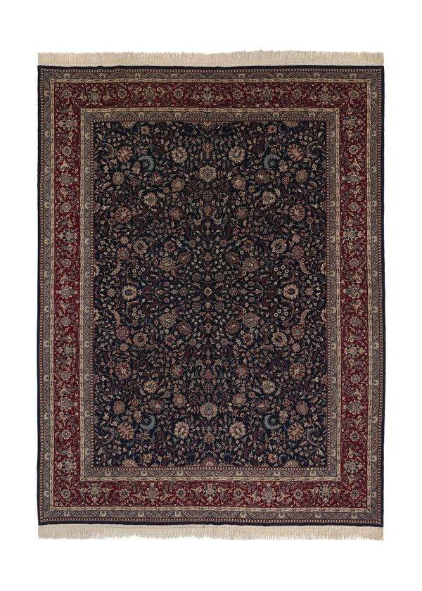 35153 Oriental Rug Chinese Handmade Area Traditional 9'0'' x 12'0'' -9x12- Blue Red Floral Design