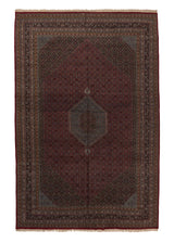 35154 Oriental Rug Indian Handmade Area Traditional 12'1'' x 18'3'' -12x18- Red Blue Herati Bijar Design