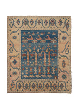 35156 Oriental Rug Turkish Handmade Area Tribal 9'5'' x 11'2'' -9x11- Whites Beige Blue Geometric Design