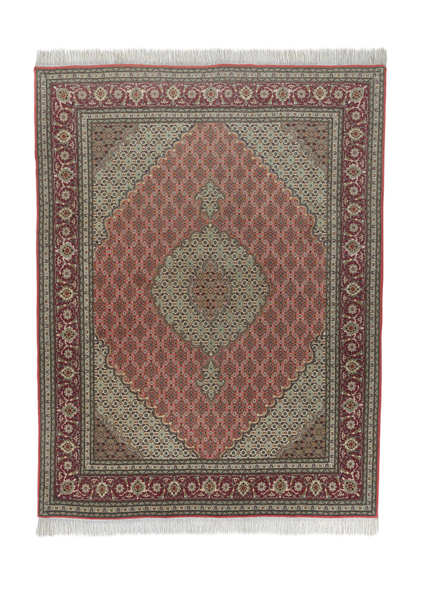 35170 Persian Rug Tabriz Handmade Area Traditional 4'10'' x 6'5'' -5x6- Pink Red Mahi Fish Design