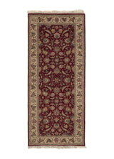 35175 Oriental Rug Indian Handmade Runner Traditional 2'7'' x 6'1'' -3x6- Red Floral Design