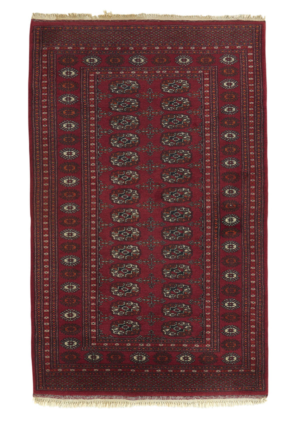 35196 Oriental Rug Pakistani Handmade Area Tribal 3'3'' x 4'11'' -3x5- Red Bokhara Design
