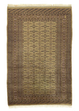 35197 Oriental Rug Pakistani Handmade Area Tribal 4'3'' x 6'4'' -4x6- Whites Beige Yellow Gold Bokhara Design