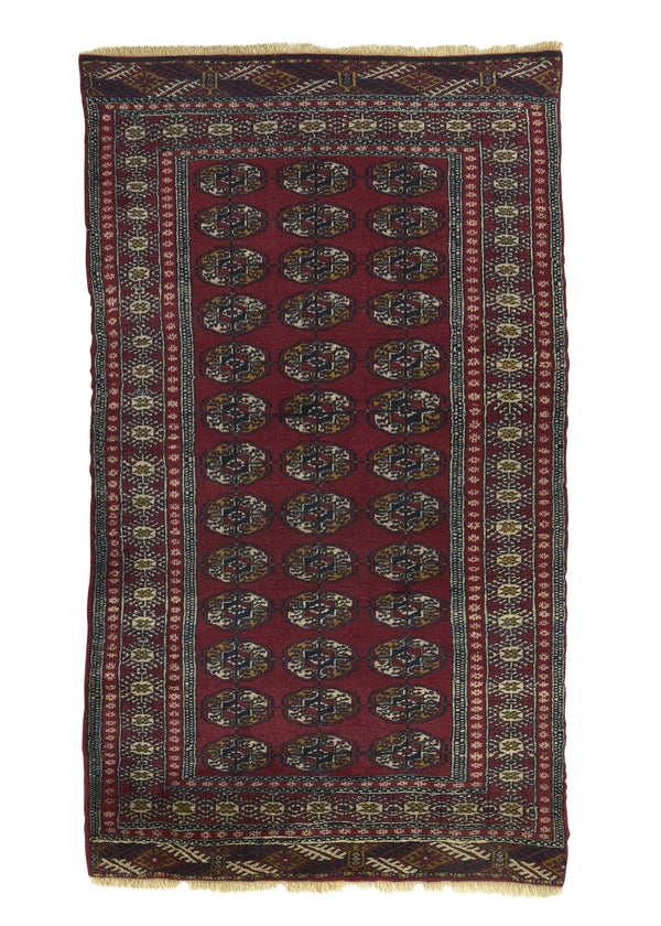 35199 Oriental Rug Pakistani Handmade Area Tribal 3'7'' x 5'5'' -4x5- Red Bokhara Design