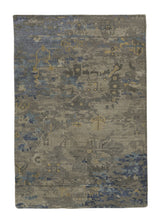 35205 Oriental Rug Indian Handmade Area Sample Modern 2'0'' x 3'0'' -2x3- Gray Blue Abstract Design