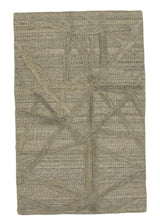 35208 Oriental Rug Indian Handmade Area Sample Modern 2'0'' x 3'0'' -2x3- Whites Beige Gray High Low Pile Sticks Design
