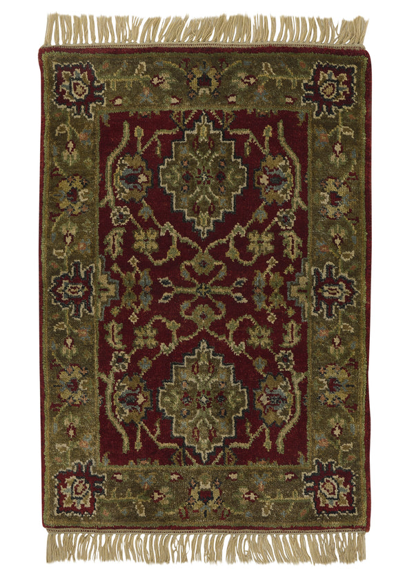 35216 Oriental Rug Indian Handmade Area Transitional 2'0'' x 3'0'' -2x3- Red Green Oushak Design