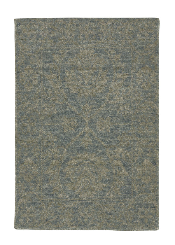 35222 Oriental Rug Indian Handmade Area Sample Modern 2'0'' x 3'0'' -2x3- Blue Gray Oushak Design