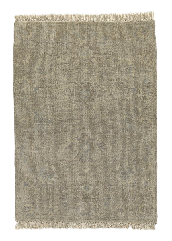 35236 Oriental Rug Indian Handmade Area Sample Modern 2'0'' x 3'0'' -2x3- Whites Beige Gray Oushak Design