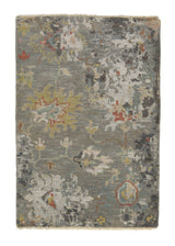35251 Oriental Rug Indian Handmade Area Sample Modern 2'0'' x 3'0'' -2x3- Gray Erased Design