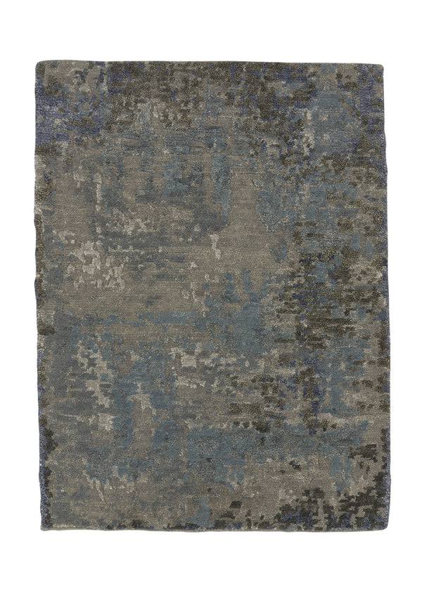 35254 Oriental Rug Indian Handmade Area Sample Modern 2'0'' x 3'0'' -2x3- Gray Blue Abstract Splatter Design