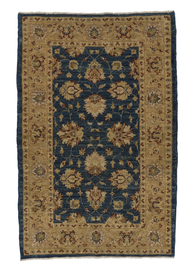 35308 Oriental Rug Pakistani Handmade Area Transitional 2'9'' x 4'2'' -3x4- Yellow Gold Blue Oushak Design