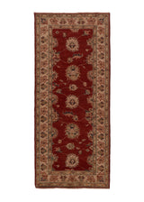 35323 Oriental Rug Pakistani Handmade Runner Transitional 2'9'' x 6'1'' -3x6- Red Whites Beige Oushak Design