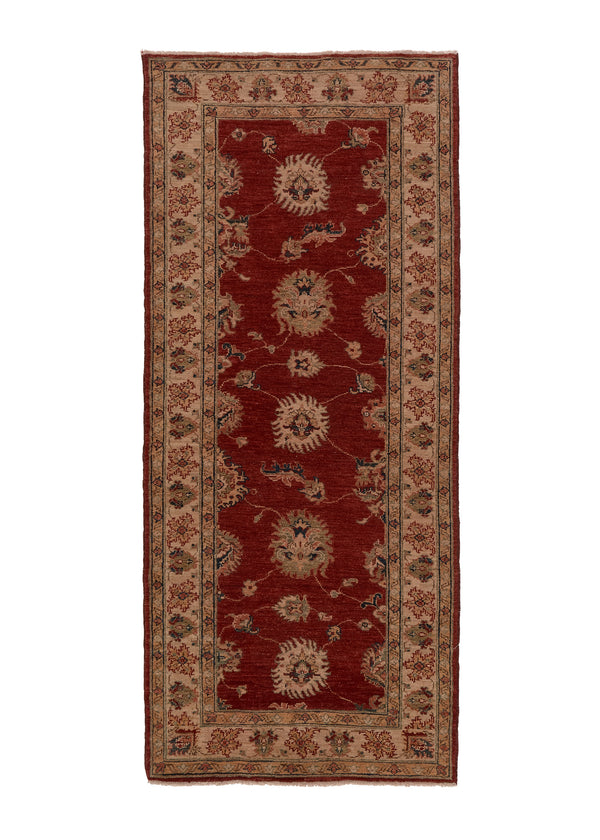35323 Oriental Rug Pakistani Handmade Runner Transitional 2'9'' x 6'1'' -3x6- Red Whites Beige Oushak Design