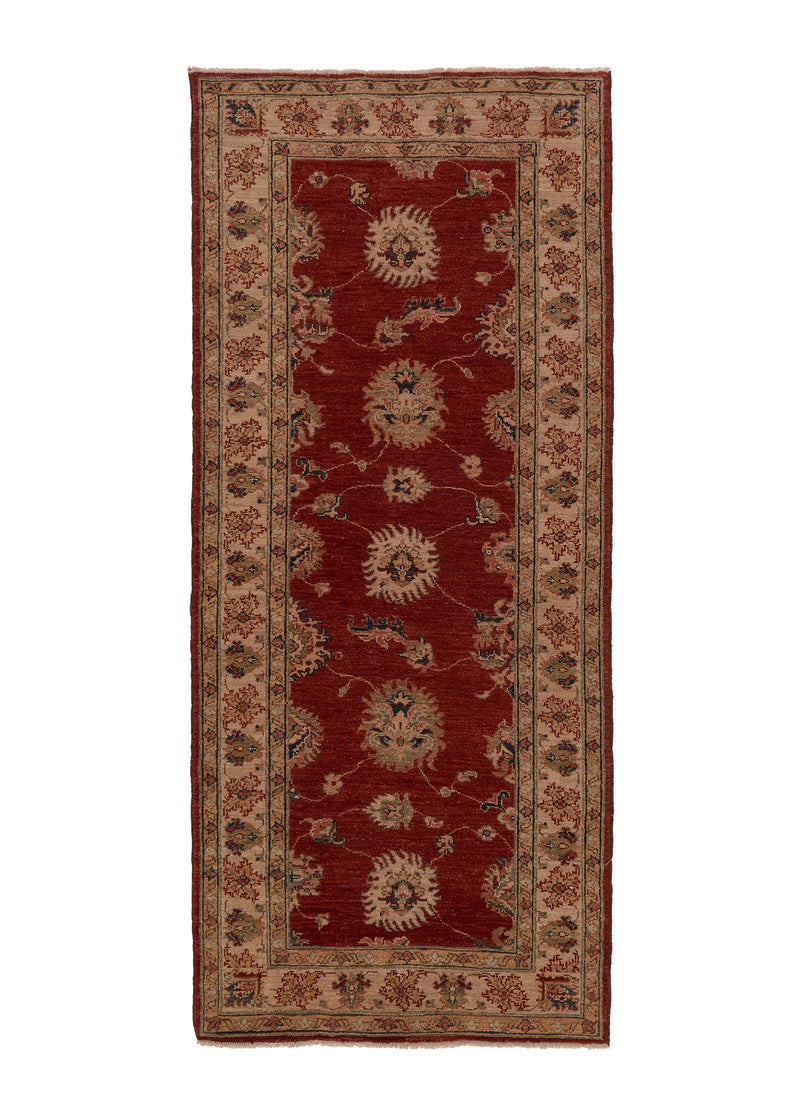35323 Oriental Rug Pakistani Handmade Runner Transitional 2'9'' x 6'1'' -3x6- Red Whites Beige Oushak Design