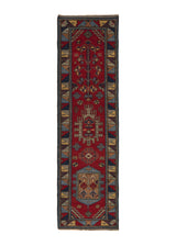 35331 Oriental Rug Pakistani Handmade Runner Transitional Tribal 2'8'' x 9'11'' -3x10- Red Blue Geometric Baloch Design