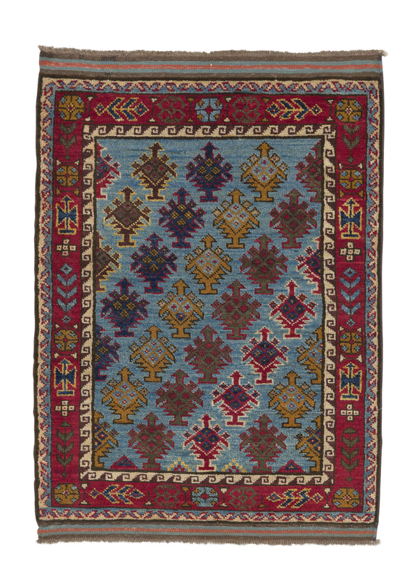 35336 Oriental Rug Pakistani Handmade Area Transitional 2'3'' x 3'2'' -2x3- Blue Red Geometric Design