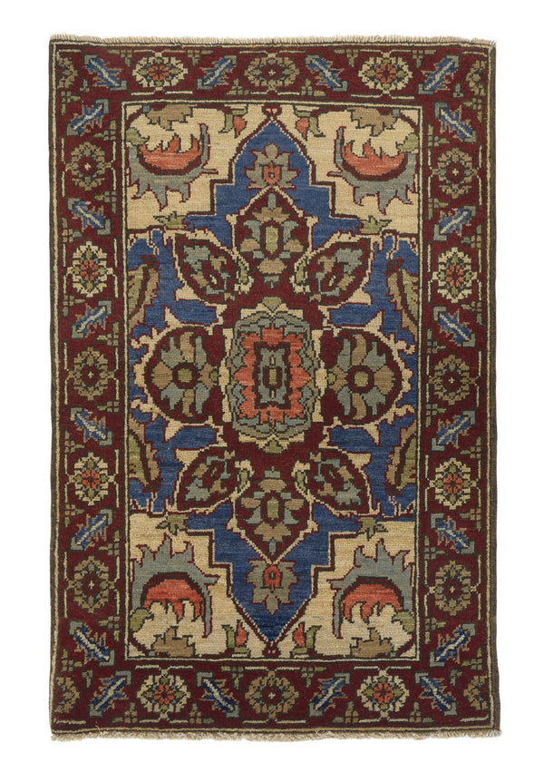 35340 Oriental Rug Pakistani Handmade Area Transitional 2'2'' x 3'5'' -2x3- Red Green Blue Heriz Design