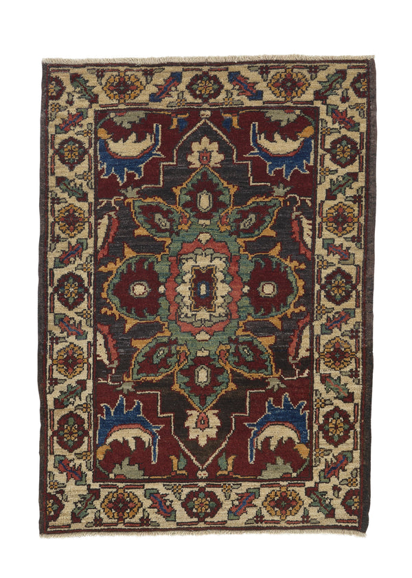 35342 Oriental Rug Pakistani Handmade Area Transitional 2'4'' x 3'3'' -2x3- Whites Beige Green Heriz Design