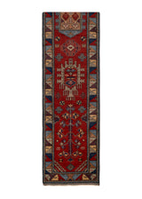 35345 Oriental Rug Pakistani Handmade Runner Transitional Tribal 2'7'' x 10'0'' -3x10- Red Blue Baloch Design