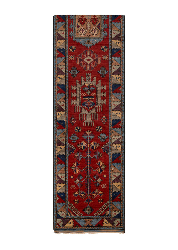 35345 Oriental Rug Pakistani Handmade Runner Transitional Tribal 2'7'' x 10'0'' -3x10- Red Blue Baloch Design