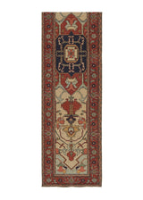 35357 Oriental Rug Pakistani Handmade Runner Transitional Tribal 2'8'' x 11'10'' -3x12- Red Blue Geometric Serapi Design
