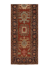 35362 Oriental Rug Pakistani Handmade Runner Transitional 2'8'' x 10'3'' -3x10- Red Geometric Serapi Design