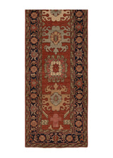 35362 Oriental Rug Pakistani Handmade Runner Transitional 2'8'' x 10'3'' -3x10- Red Geometric Serapi Design