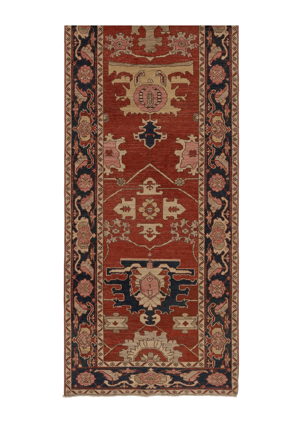 35376 Oriental Rug Pakistani Handmade Runner Transitional Tribal 3'2'' x 14'0'' -3x14- Red Geometric Serapi Design