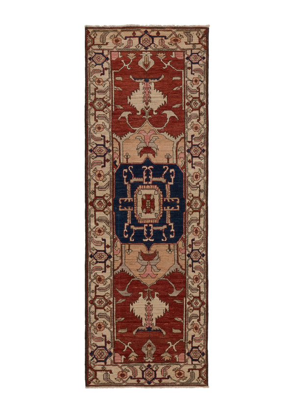 35380 Oriental Rug Pakistani Handmade Runner Transitional Tribal 2'2'' x 6'8'' -2x7- Red Geometric Serapi Design
