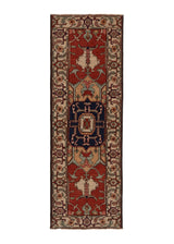 35383 Oriental Rug Pakistani Handmade Runner Transitional Tribal 2'3'' x 6'6'' -2x7- Red Geometric Serapi Design