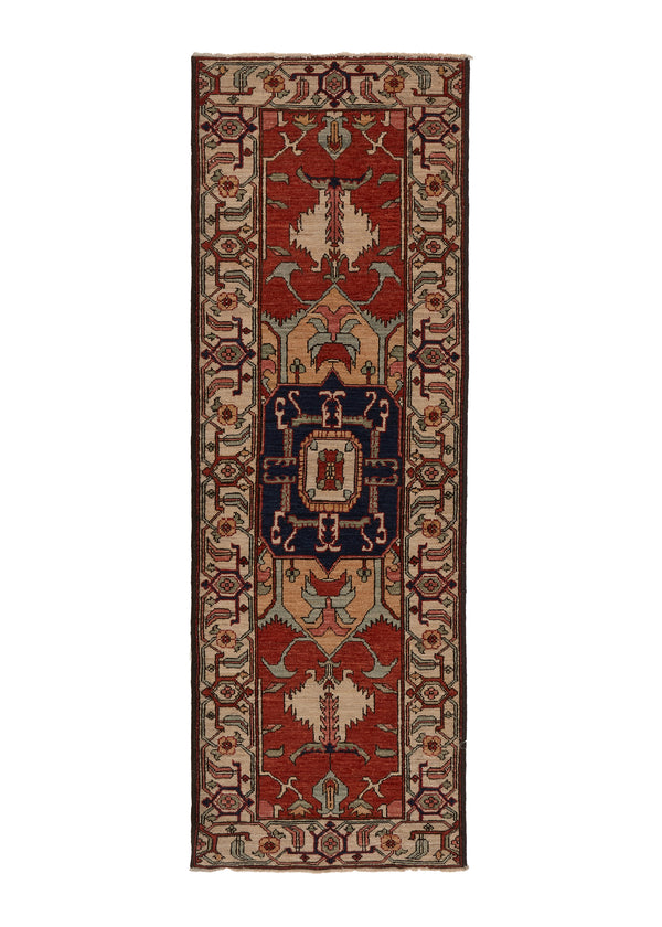 35383 Oriental Rug Pakistani Handmade Runner Transitional Tribal 2'3'' x 6'6'' -2x7- Red Geometric Serapi Design
