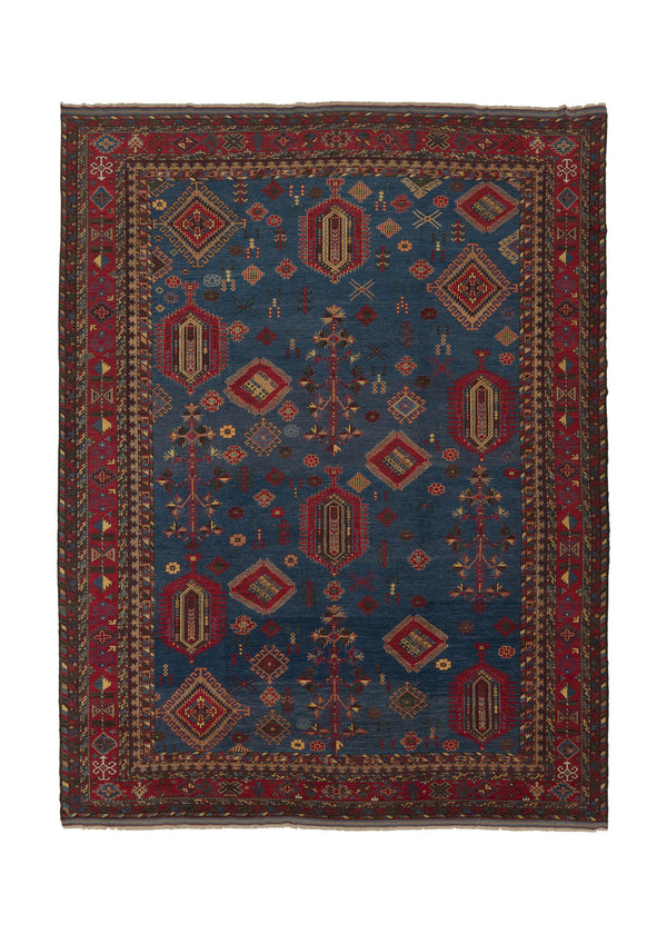 35398 Oriental Rug Pakistani Handmade Area Tribal 10'4'' x 13'5'' -10x13- Red Blue Geometric Baloch Design