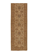 35404 Oriental Rug Pakistani Handmade Runner Transitional 2'8'' x 9'5'' -3x9- Whites Beige Floral Design