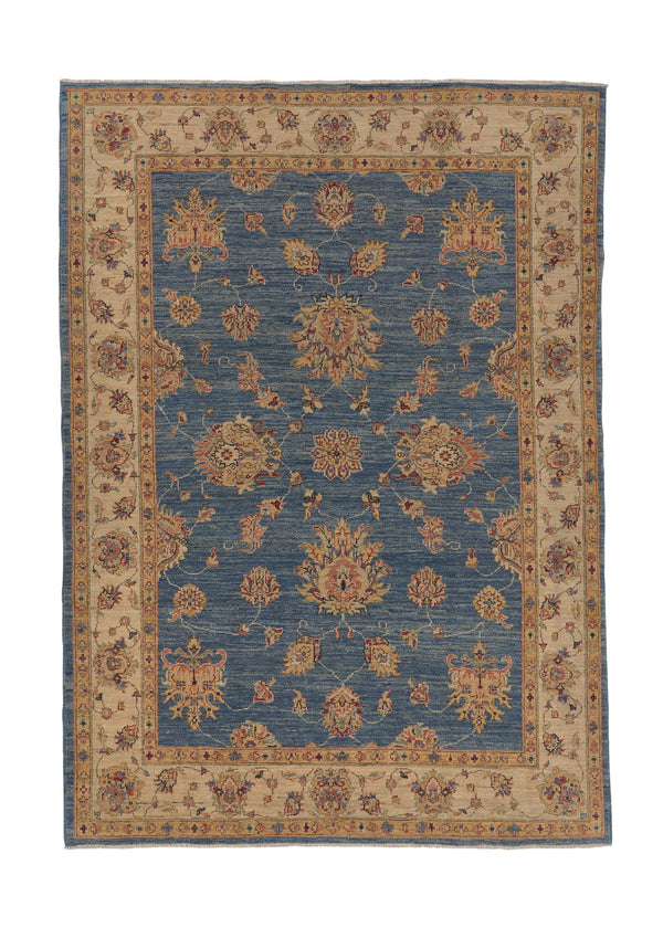 35409 Oriental Rug Pakistani Handmade Area Transitional 4'10'' x 6'9'' -5x7- Blue Floral Oushak Design