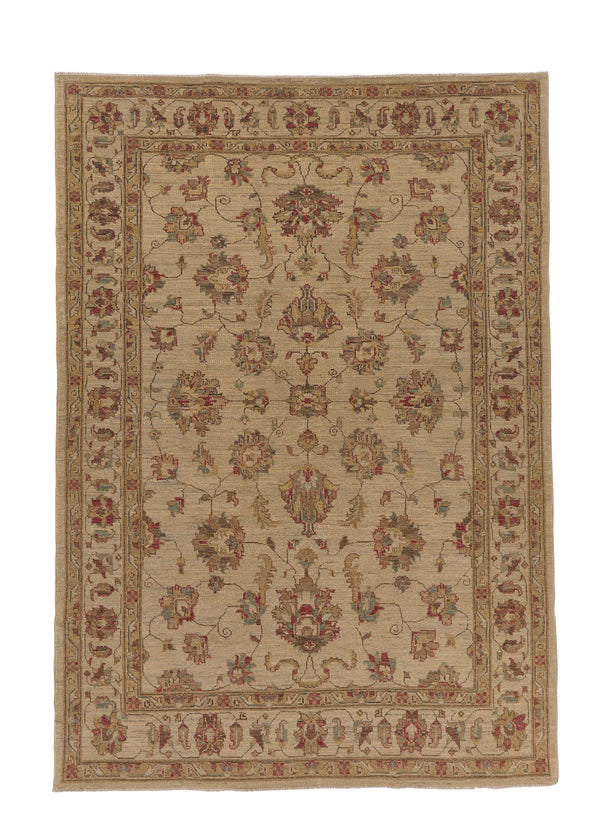 35424 Oriental Rug Pakistani Handmade Area Transitional 4'10'' x 6'10'' -5x7- Whites Beige Floral Oushak Design