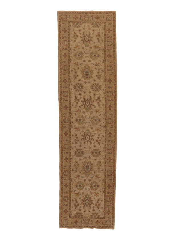 35426 Oriental Rug Pakistani Handmade Runner Transitional 2'9'' x 10'4'' -3x10- Whites Beige Yellow Gold Oushak Design