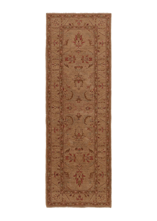 35430 Oriental Rug Pakistani Handmade Runner Transitional Neutral 2'9'' x 8'2'' -3x8- Whites Beige Floral Oushak Design