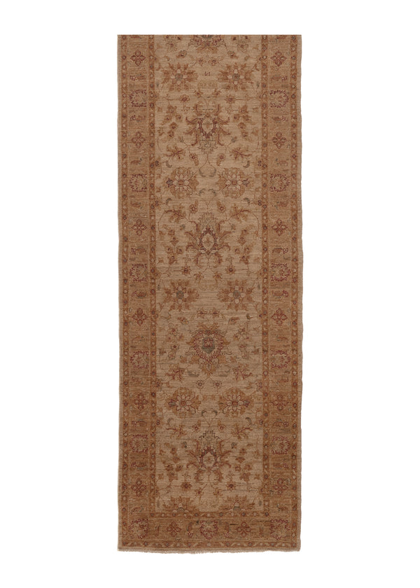 35432 Oriental Rug Pakistani Handmade Runner Transitional Neutral 2'5'' x 10'5'' -2x10- Whites Beige Floral Oushak Design