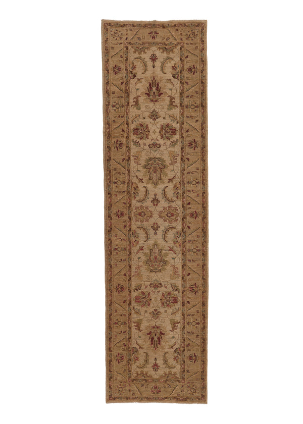 35434 Oriental Rug Pakistani Handmade Runner Transitional 2'8'' x 9'10'' -3x10- Whites Beige Oushak Design