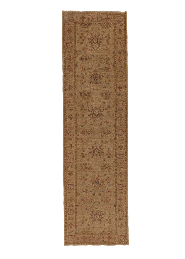 35439 Oriental Rug Pakistani Handmade Runner Transitional 2'8'' x 9'8'' -3x10- Brown Whites Beige Oushak Design