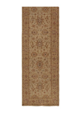 35463 Oriental Rug Pakistani Handmade Runner Transitional 2'8'' x 10'5'' -3x10- Whites Beige Floral Oushak Design