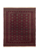 35482 Oriental Rug Pakistani Handmade Area Tribal 8'0'' x 10'0'' -8x10- Red Bokhara Design