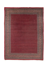 35483 Persian Rug Saraband Handmade Area Tribal 9'0'' x 12'0'' -9x12- Red Paisley Boteh Design